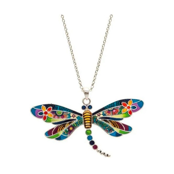 Rain Jewelry - New Rain Jewelry Large Dragonfly Pendant Necklace Silver Chain Boho Blue Hippie